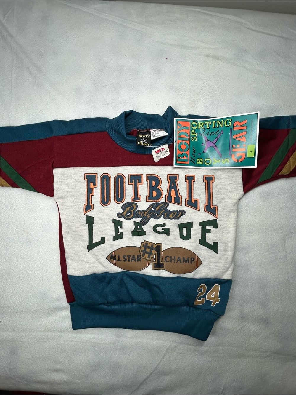 Kids' Football League Pullover Sweatshirt - Teal, Maroon, White